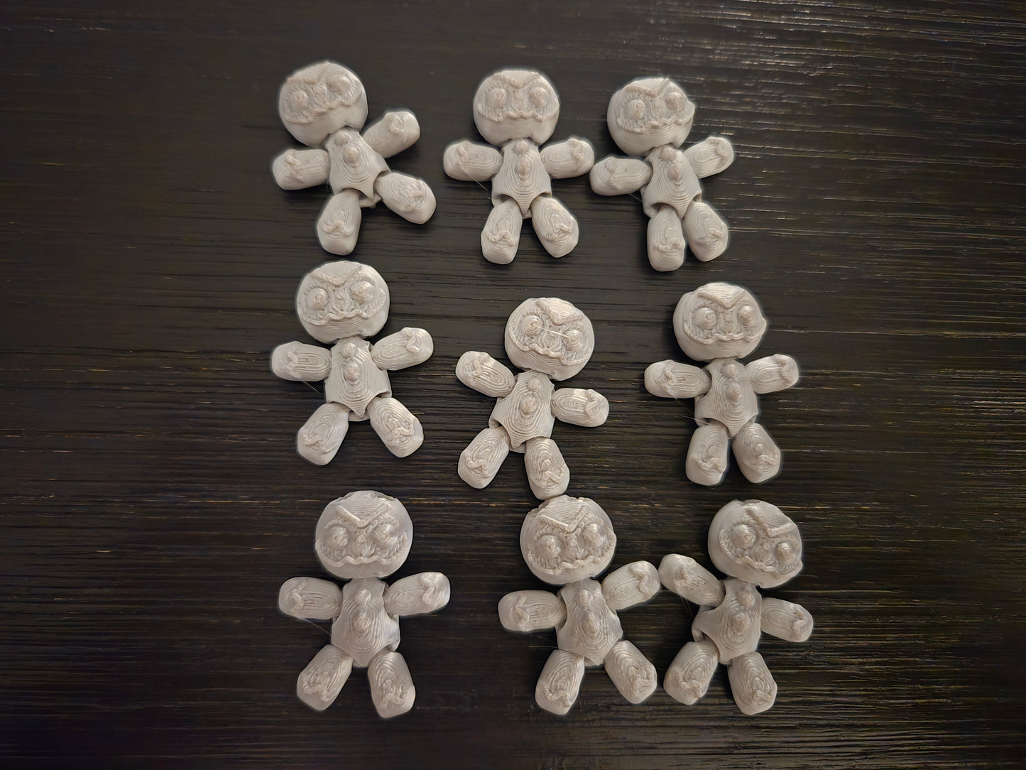 Mini Gingy articulated gingerbread man 3D printed figurine, colors may vary, made by Z Axis Rising