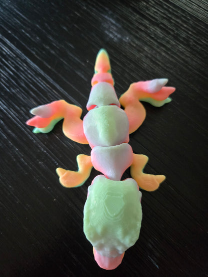 Tinny T-Rex 3D printed dinosaur figurine side view, colors may vary, made by Z Axis Rising