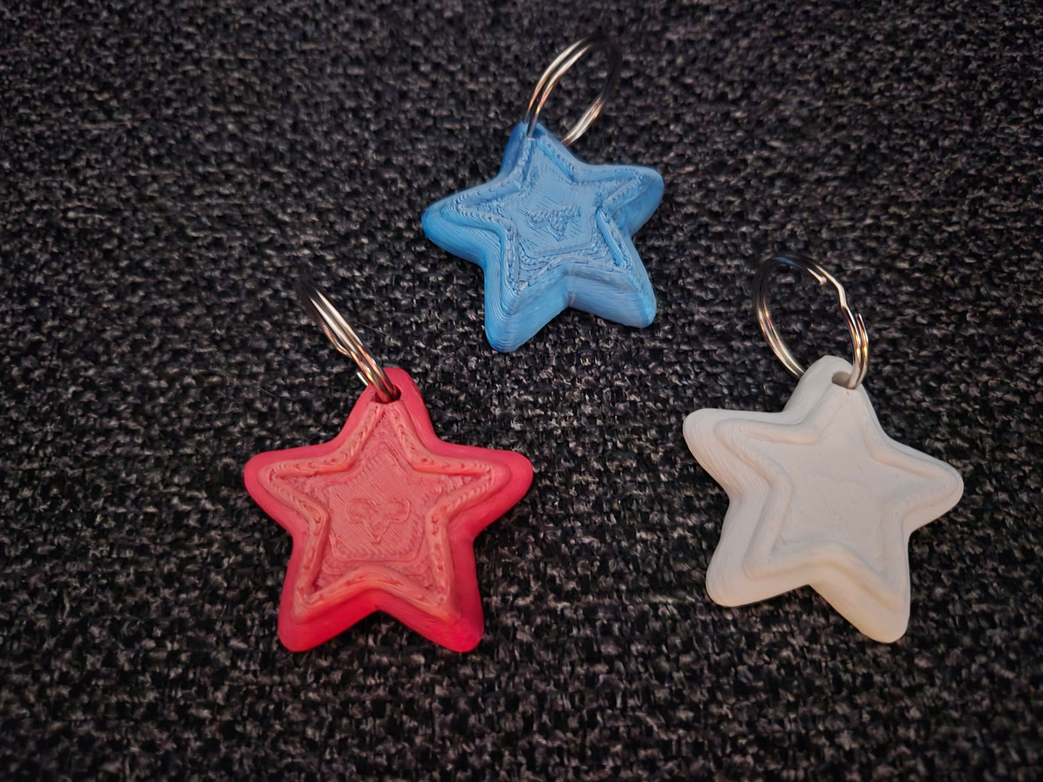 Liberty Star Key Chain 3D printed patriotic star keychain, colors may vary, made by Z Axis Rising