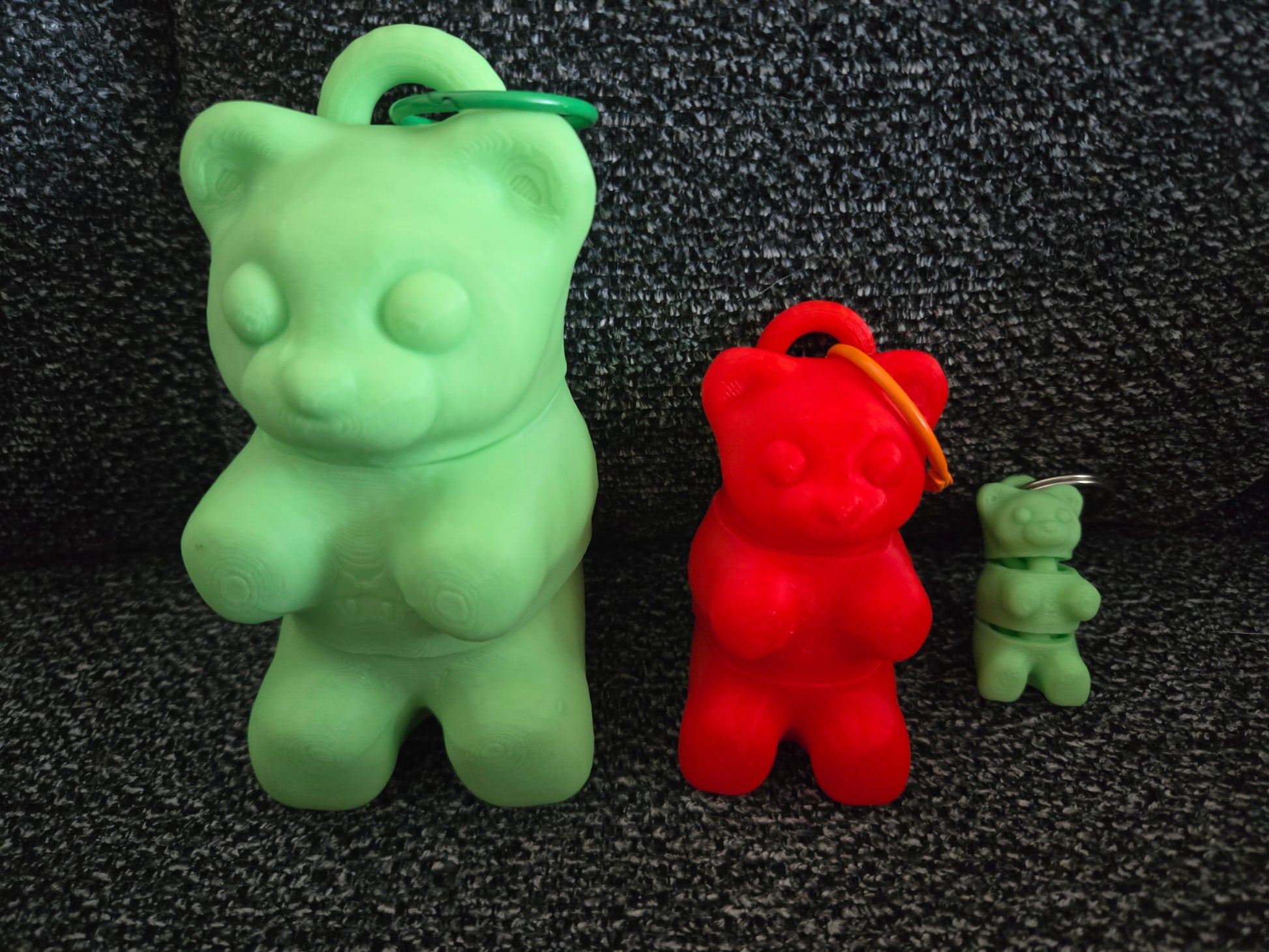 Gummy Bear Key Chain 3D printed figurine, colors may vary, made by Z Axis Rising