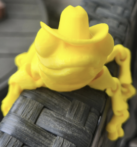 Cowboy Frog 3D printed figurine, colors may vary, made by Z Axis Rising