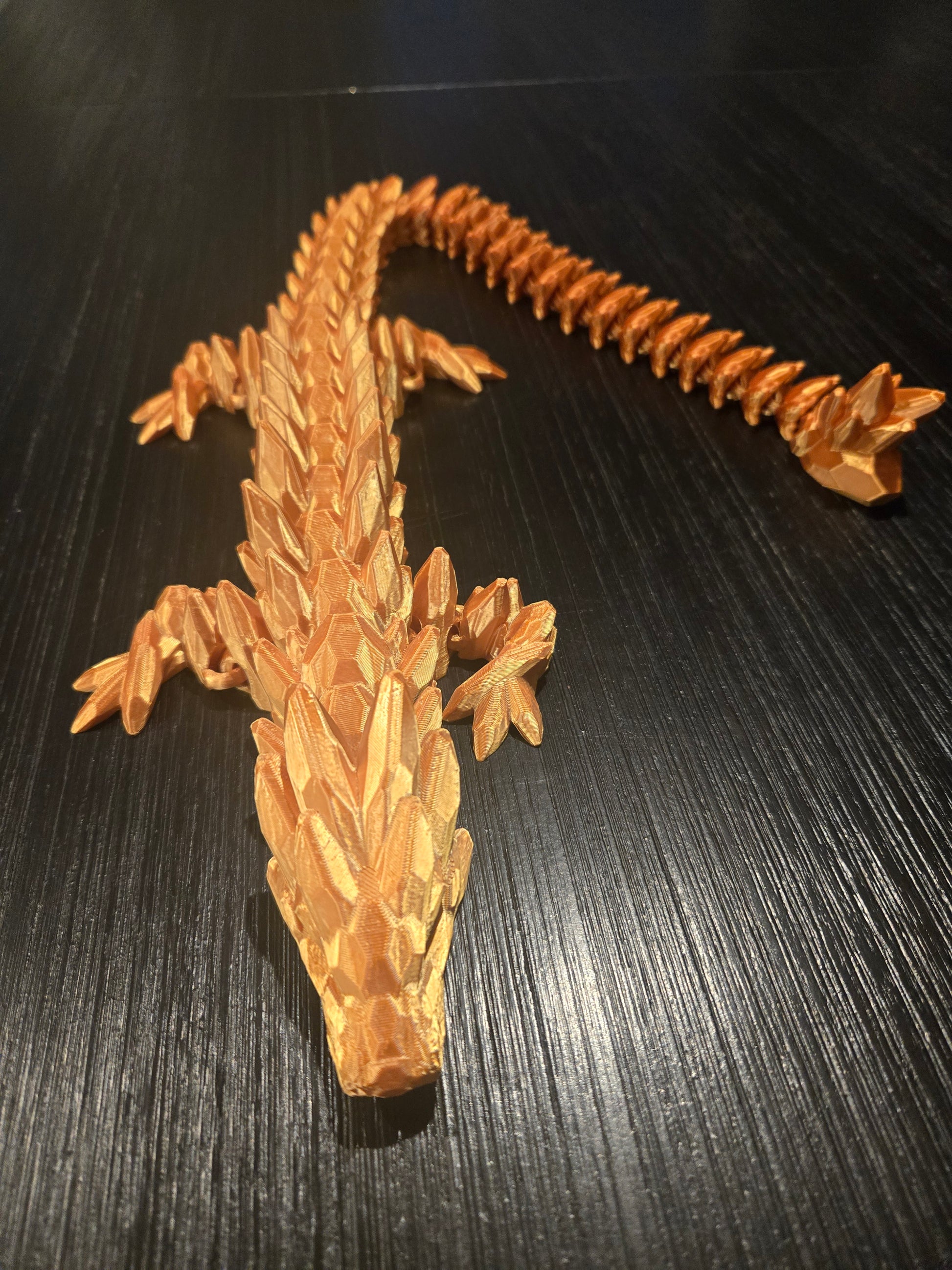 Crystal Dragon 3D printed articulated figure, colors may vary, made by Z Axis Rising