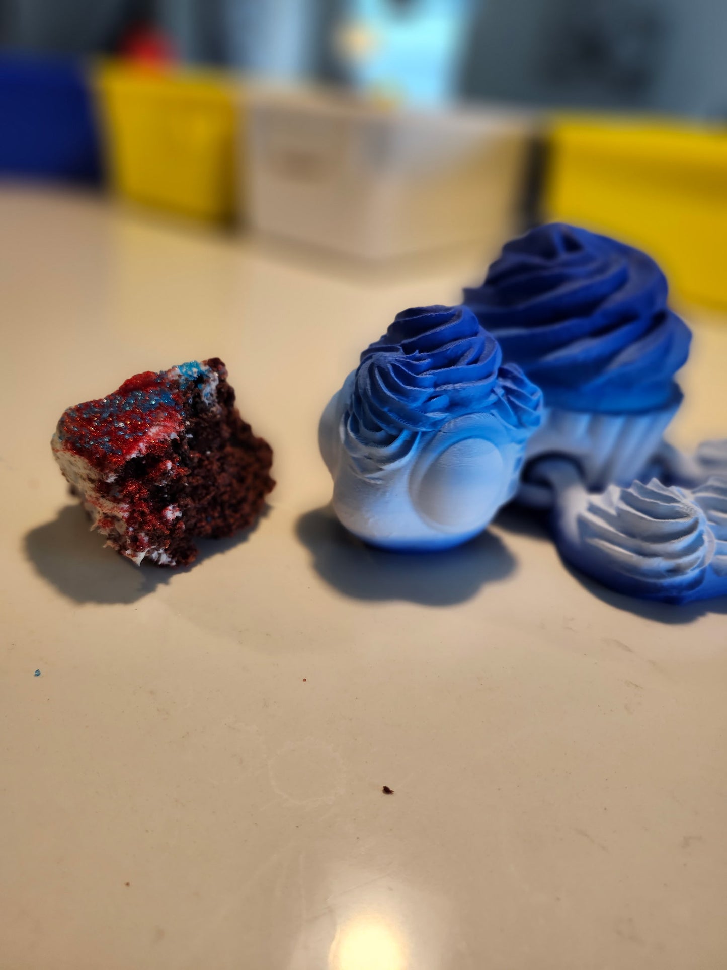 Cupcake Turtle 3D printed gift figurine with cake, colors may vary, made by Z Axis Rising
