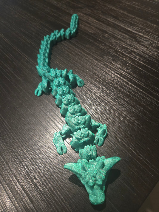 Articulated Cow Dragon medium 3D printed figure, colors may vary, made by Z Axis Rising