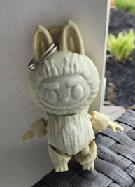 Labubu Key Chain 3D printed figurine keychain, colors may vary, made by Z Axis Rising