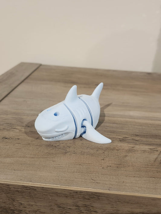 Articulated Shark medium 3D printed figure, colors may vary, made by Z Axis Rising