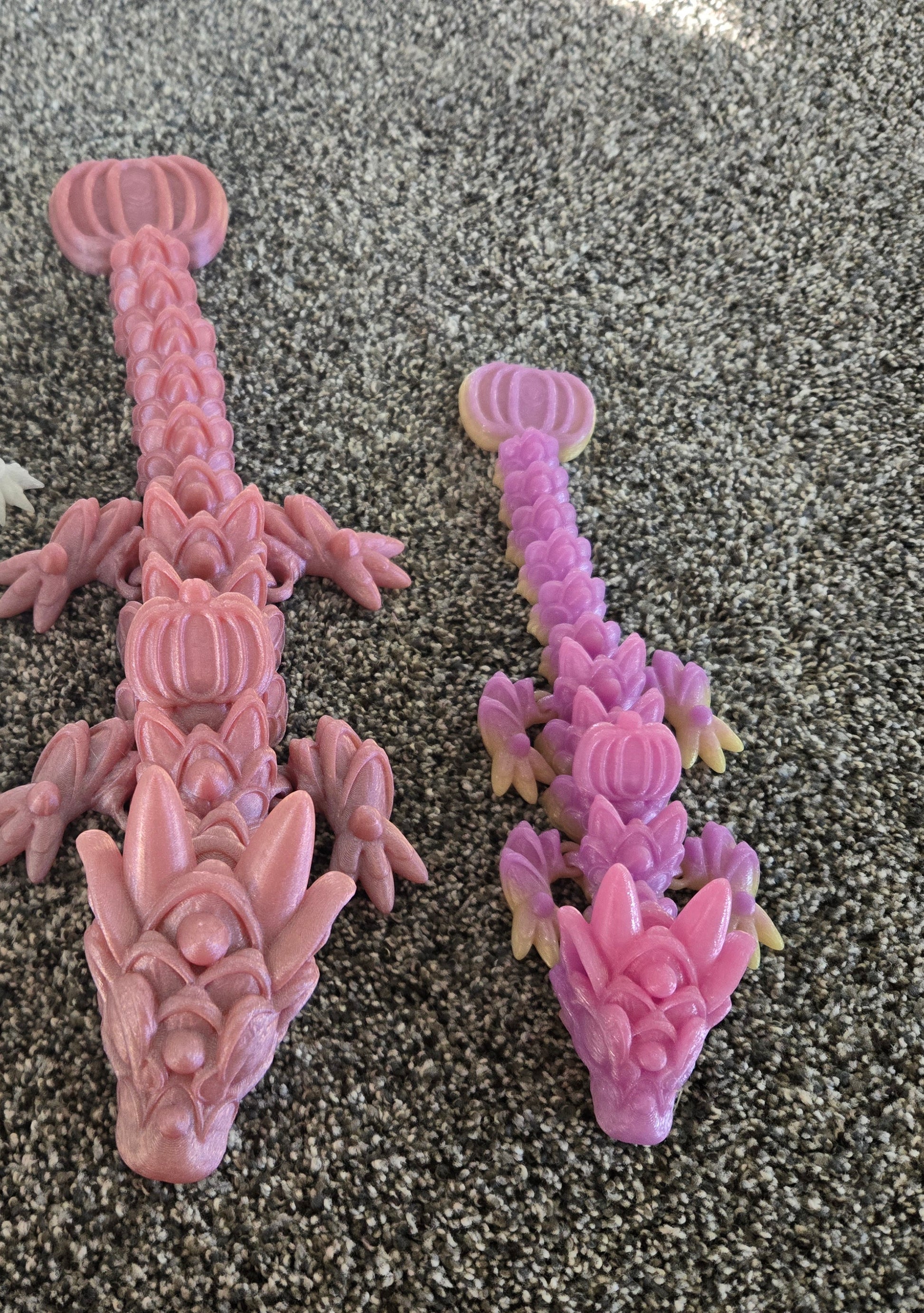 Pumpkin Spice Dragon XL articulated 3D printed figure, colors may vary, made by Z Axis Rising